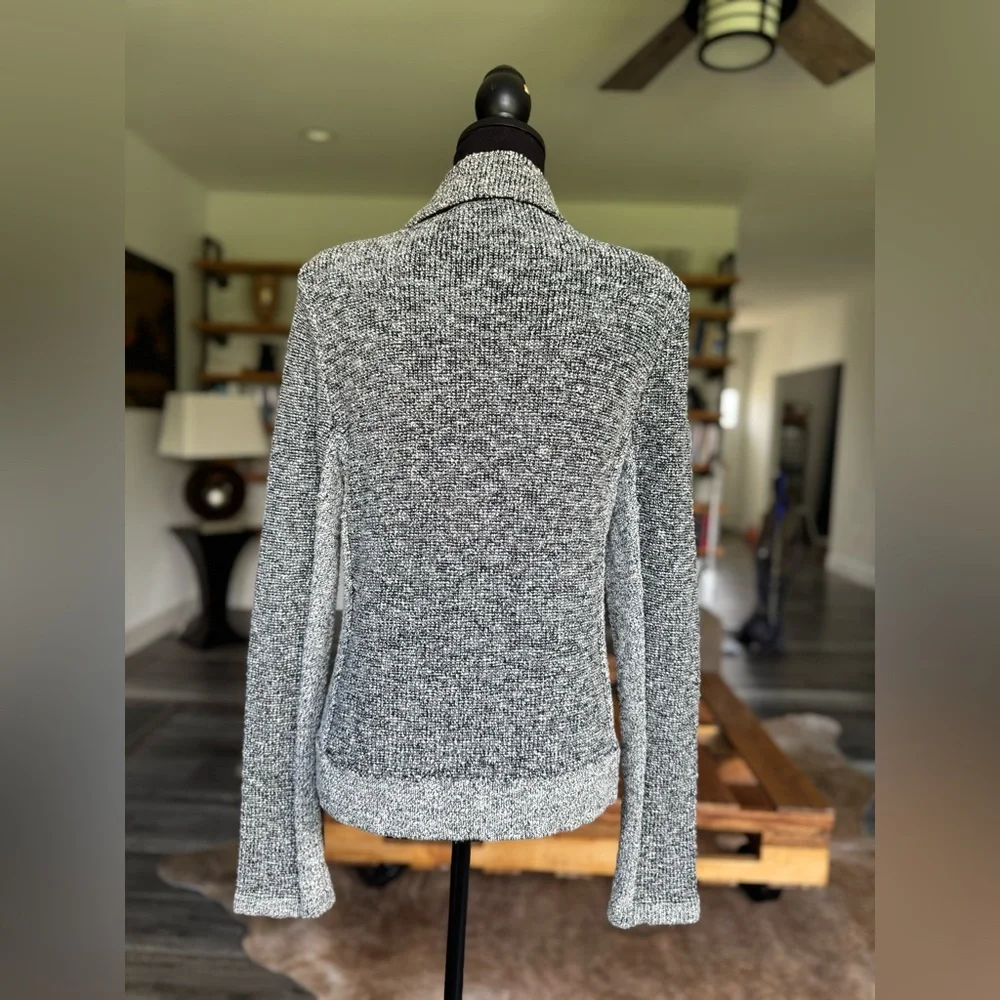 Rag & Bone tweed pattern knitted Moto jacket ; size L - Picture 5 of 13